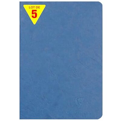Clairefontaine 733164Cpack Age Bag Collection En uppsättning med 5 blå häftade anteckningsböcker A5 14,8 x 21 cm 96 linjerade sidor vitt papper 90 g glansiga kornomslag läder Clairefontaine 733164Cpack Age Bag Collection En uppsättning med 5 blå häftade anteckningsböcker A5 14,8 x 21 cm 96 linjerade sidor vitt papper 90 g glansiga kornomslag läder