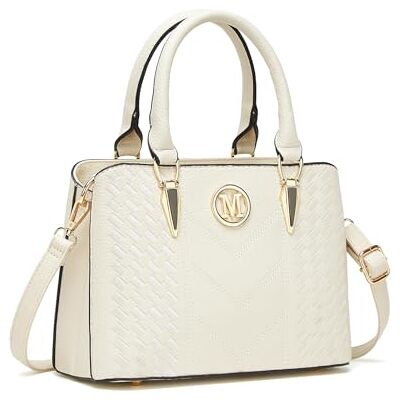 Miss Lulu Elegant damhandväska, justerbar axelrem, vattentätt PU-läder, många fickor, tote shoppingväska stor arbetsväska, Beige Miss Lulu Elegant damhandväska, justerbar axelrem, vattentätt PU-läder, många fickor, tote shoppingväska stor arbetsväska, Beige