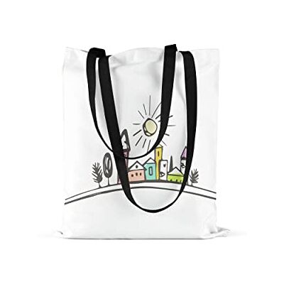 Bonamaison Tote Bag İtryckt med långa svarta handtag, matkasse, shoppingväska, vikbar, kanvasväska, storlek: 48 x 55 cm, flerfärgad, med långa svarta handtag, mångfärgad, med långa svarta handtag Bonamaison Tote Bag İtryckt med långa svarta handtag, matkasse, shoppingväska, vikbar, kanvasväska, storlek: 48 x 55 cm, flerfärgad, med långa svarta handtag, mångfärgad, med långa svarta handtag