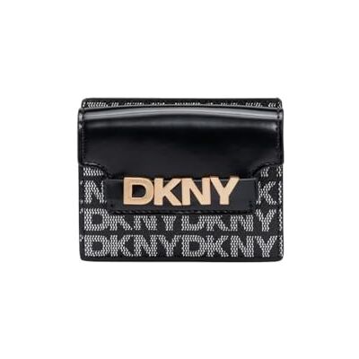 DKNY kvinnors avril kortfodral kortfodral, svart och svart logotyp, Svart och svart logotyp, Small DKNY kvinnors avril kortfodral kortfodral, svart och svart logotyp, Svart och svart logotyp, Small