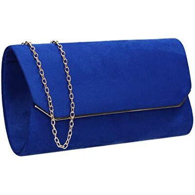 SwankySwans Anny Suedette Flapover Clutch, slingväska, en storlek, Kungsblå, en storlek SwankySwans Anny Suedette Flapover Clutch, slingväska, en storlek, Kungsblå, en storlek