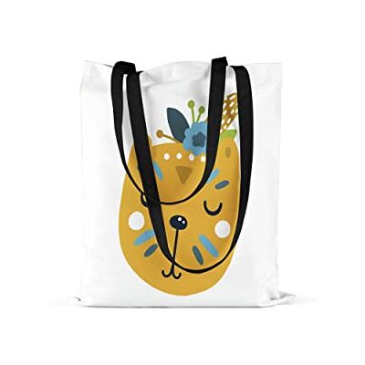 Bonamaison Tote Bag İtryckt med långa svarta handtag, matkasse, shoppingväska, vikbar, kanvasväska, storlek: 48 x 55 cm, flerfärgad, med långa svarta handtag, mångfärgad, med långa svarta handtag Bonamaison Tote Bag İtryckt med långa svarta handtag, matkasse, shoppingväska, vikbar, kanvasväska, storlek: 48 x 55 cm, flerfärgad, med långa svarta handtag, mångfärgad, med långa svarta handtag