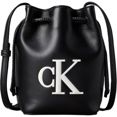 Calvin kvinnor fetstil CK MINI BUCKET CROSSBODYLV04F3870G Crossover, SVART (svart/vit), en storlek Calvin kvinnor fetstil CK MINI BUCKET CROSSBODYLV04F3870G Crossover, SVART (svart/vit), en storlek