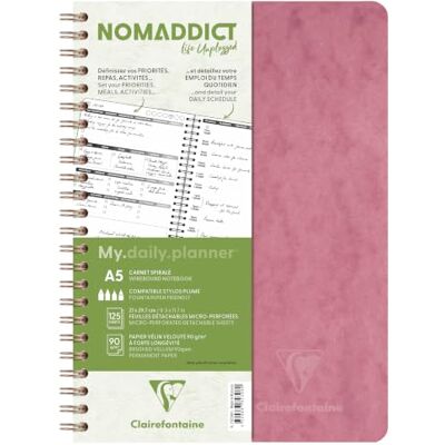 Clairefontaine 782396C Age Bag My.Daily Planner carnet reliure intégrale 14,8x21cm 250p détach. préimprimées rose antique Clairefontaine 782396C Age Bag My.Daily Planner carnet reliure intégrale 14,8x21cm 250p détach. préimprimées rose antique