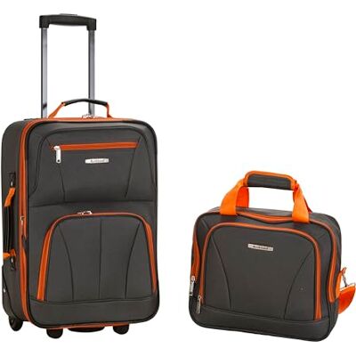Rockland Fashion Softside upprätt bagageset, Träkol, En storlek, Mode mjuk sida upprätt bagage set Rockland Fashion Softside upprätt bagageset, Träkol, En storlek, Mode mjuk sida upprätt bagage set