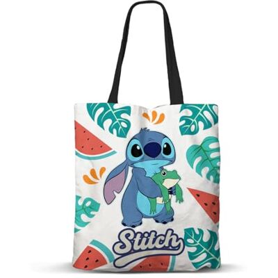 Disney Lilo och Stitch Frog- shoppingväska, flerfärgad, 33 x 40 cm, Flerfärgad lila och stygn, En storlek, Fläkt shoppingväska Disney Lilo och Stitch Frog- shoppingväska, flerfärgad, 33 x 40 cm, Flerfärgad lila och stygn, En storlek, Fläkt shoppingväska