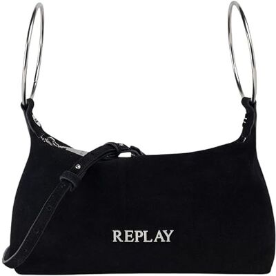Replay Dam FW3004 handväska, 0098 svart, 0098 svart, Mittelgroße Replay Dam FW3004 handväska, 0098 svart, 0098 svart, Mittelgroße