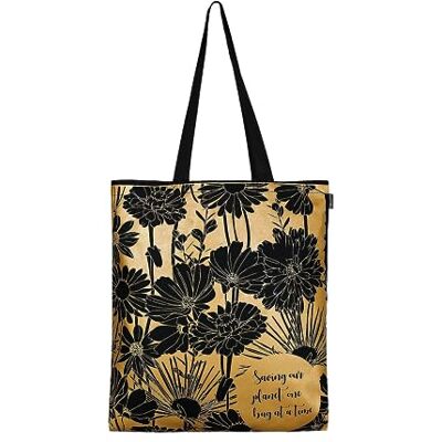 Eco Right Aesthetic Canvas Tote Bag för kvinnor, söt, trendig och återanvändbar, bomullspåsar för skola, shopping, gym, bibliotek och strand, perfekt för groceries, Blomma svart förpackning med 20, En Eco Right Aesthetic Canvas Tote Bag för kvinnor, söt, trendig och återanvändbar, bomullspåsar för skola, shopping, gym, bibliotek och strand, perfekt för groceries, Blomma svart förpackning med 20, En