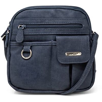 MultiSac Dam North South Mini Zip Runt Crossbody Väska Cross Body, En storlek, Indigo (Heirloom), en storlek MultiSac Dam North South Mini Zip Runt Crossbody Väska Cross Body, En storlek, Indigo (Heirloom), en storlek