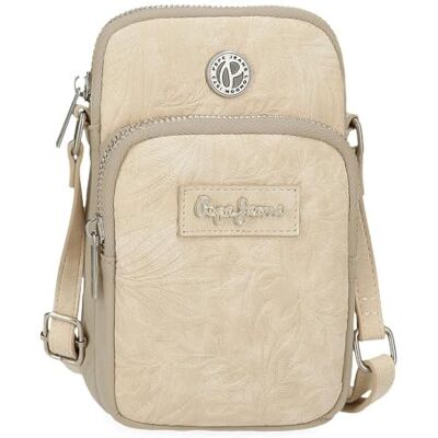 Pepe Jeans Jana axelväska beige 11 x 17,5 x 4 cm polyester med detaljer i konstläder av Joumma väskor, beige, Talla única, Axelväska Pepe Jeans Jana axelväska beige 11 x 17,5 x 4 cm polyester med detaljer i konstläder av Joumma väskor, beige, Talla única, Axelväska
