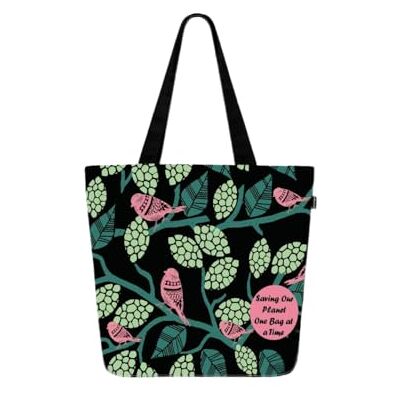 Eco Right Ecoright Shoulder Bag, Canvas Shopper Bag, Avslappnad Handväska, Stor Axelväska med Innerficka för Skola, Arbetsväska, Damväska, Sparrow Natural & Black, Utility, Sparrows-(förpackning av 5), Talla Eco Right Ecoright Shoulder Bag, Canvas Shopper Bag, Avslappnad Handväska, Stor Axelväska med Innerficka för Skola, Arbetsväska, Damväska, Sparrow Natural & Black, Utility, Sparrows-(förpackning av 5), Talla