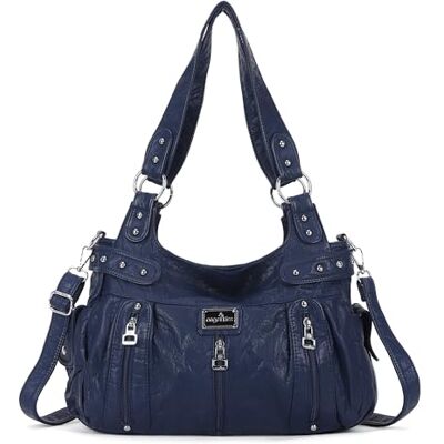 Angelkiss Large Purses and Handbags for Women Washed Faux Leather Crossbody Hobo Satchel Shoulder Handbag Tote Purse Angelkiss Large Purses and Handbags for Women Washed Faux Leather Crossbody Hobo Satchel Shoulder Handbag Tote Purse