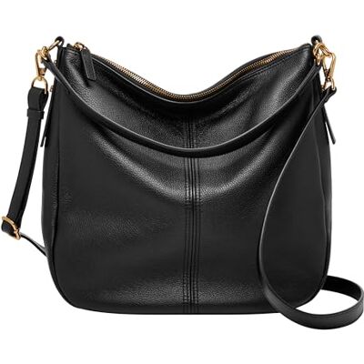 Fossil kvinnors Jolie läder hobo-handväska för kvinnor, Svart/Svart, 12" L x 5" W x 13" H Fossil kvinnors Jolie läder hobo-handväska för kvinnor, Svart/Svart, 12" L x 5" W x 13" H