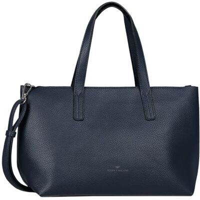 TOM TAILOR Marla dam shoppingväska axelväska dragkedja medium, blå, 34x12x21, 003326 TOM TAILOR Marla dam shoppingväska axelväska dragkedja medium, blå, 34x12x21, 003326