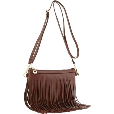 FashionPuzzle liten lugg crossbody väska med handledsrem, Kaffe, onesize FashionPuzzle liten lugg crossbody väska med handledsrem, Kaffe, onesize