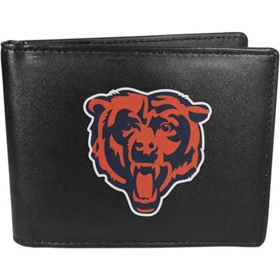 Siskiyou Vikbar plånbok med stor NFL Chicago Bears-logo, en storlek, svart Siskiyou Vikbar plånbok med stor NFL Chicago Bears-logo, en storlek, svart