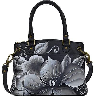 Anna by Anuschka kvinnors äkta läder liten satin, Midnatt blommig svart, Einheitsgröße Anna by Anuschka kvinnors äkta läder liten satin, Midnatt blommig svart, Einheitsgröße