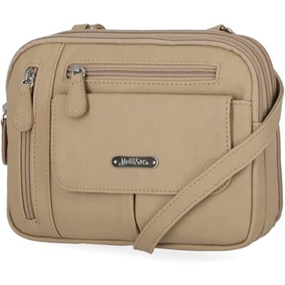 MultiSac Dam dragkedja trippelfack crossbody väska tvärs över kroppen, Chino en storlek MultiSac Dam dragkedja trippelfack crossbody väska tvärs över kroppen, Chino en storlek