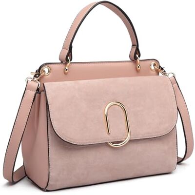 Miss Lulu kvinnor topphandtag väska handväskor axelväska elegant modern för arbete shopping resor, 1-rosa, Medium Miss Lulu kvinnor topphandtag väska handväskor axelväska elegant modern för arbete shopping resor, 1-rosa, Medium