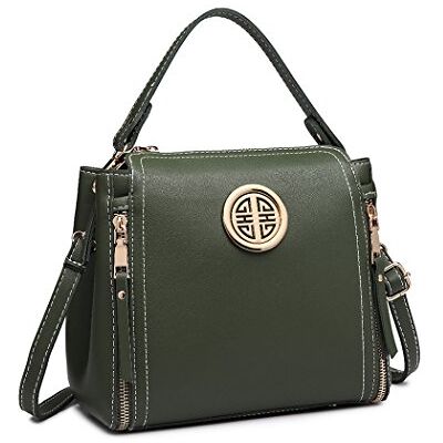 Miss Lulu damhandväskor PU-läder casual resor damer topphandtag crossbody axel messengerväska liten tygväska ljus gyllene hårdvara, gRÖN, 9.8 x 4.3 x 8.7 inches, Cross-Body Väskor Miss Lulu damhandväskor PU-läder casual resor damer topphandtag crossbody axel messengerväska liten tygväska ljus gyllene hårdvara, gRÖN, 9.8 x 4.3 x 8.7 inches, Cross-Body Väskor