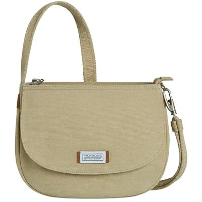 Travelon Unisex Heritage Anti-Theft Sadel Crossbody, Naturlig, Naturligt Travelon Unisex Heritage Anti-Theft Sadel Crossbody, Naturlig, Naturligt
