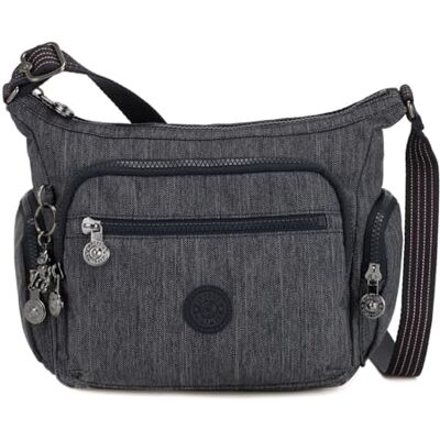 Kipling Kvinnors Gabbie S Axelremsväska Blå Denim Kipling Kvinnors Gabbie S Axelremsväska Blå Denim