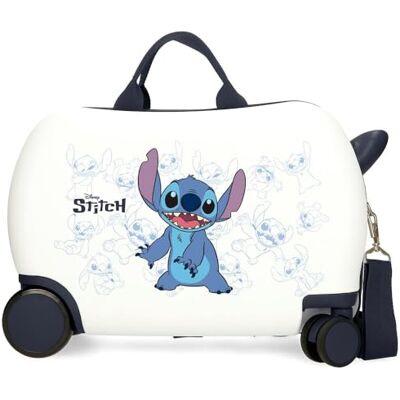 Disney Joumma Bags Happy Stitch kabinväskor, resväskeset, tillverkad av ABS, slitstarkt och lätt material, sidokombinationsstängning, skolryggsäckar, barnryggsäckar, vit Disney Joumma Bags Happy Stitch kabinväskor, resväskeset, tillverkad av ABS, slitstarkt och lätt material, sidokombinationsstängning, skolryggsäckar, barnryggsäckar, vit