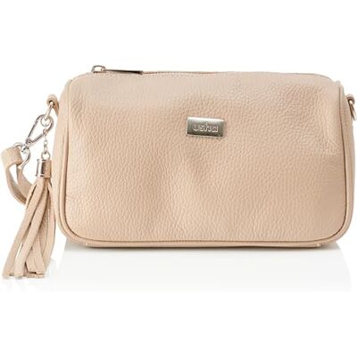 OCY Damhandväska i läder, beige, Beige OCY Damhandväska i läder, beige, Beige