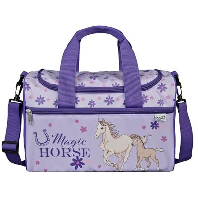 Scooli Magic Horse sportväska för barn 23 x 35 x 16 cm stort huvudfack justerbar axelrem skoltillbehör axelväska Scooli Magic Horse sportväska för barn 23 x 35 x 16 cm stort huvudfack justerbar axelrem skoltillbehör axelväska