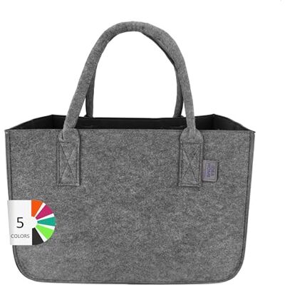 IDEA HOME Filtväska, shopper, stor – 30 liter, shoppingväska, XXL, hopfällbar shoppingkorg, vedväska, klädkorg, leksaksväska, mörkgrå/svart, XL IDEA HOME Filtväska, shopper, stor – 30 liter, shoppingväska, XXL, hopfällbar shoppingkorg, vedväska, klädkorg, leksaksväska, mörkgrå/svart, XL