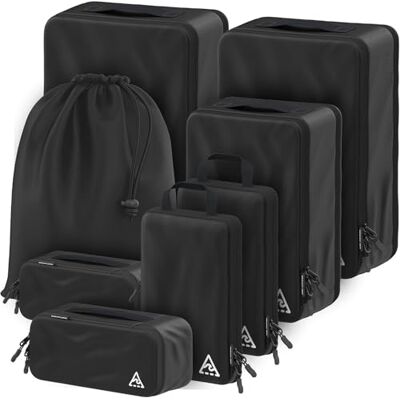 Well Traveled VÄL RESA 8-delad komprimeringsförpackning kuber med HybridMax design med dubbel kapacitet, komprimerbar och pålitlig reseutrustning Well Traveled VÄL RESA 8-delad komprimeringsförpackning kuber med HybridMax design med dubbel kapacitet, komprimerbar och pålitlig reseutrustning