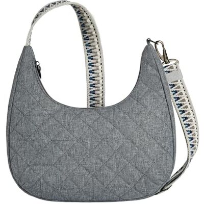 Travelon Unisex Boho Anti-Theft Slouchy Crossbody, Grå ljung, One Size Travelon Unisex Boho Anti-Theft Slouchy Crossbody, Grå ljung, One Size