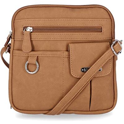 MultiSac Dam North South mini dragkedja runt crossbody väska tvärs över kroppen, Hasselnöt, MultiSac Dam North South mini dragkedja runt crossbody väska tvärs över kroppen, Hasselnöt,