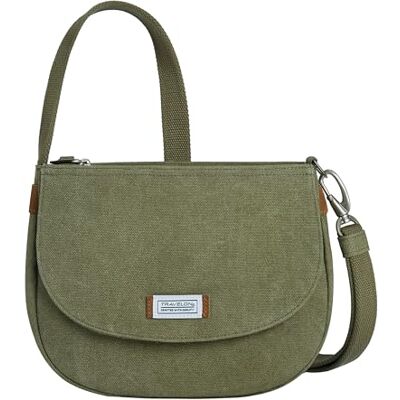 Travelon Unisex Heritage Anti-Theft Sadel Crossbody, Salvia, Salvia Travelon Unisex Heritage Anti-Theft Sadel Crossbody, Salvia, Salvia