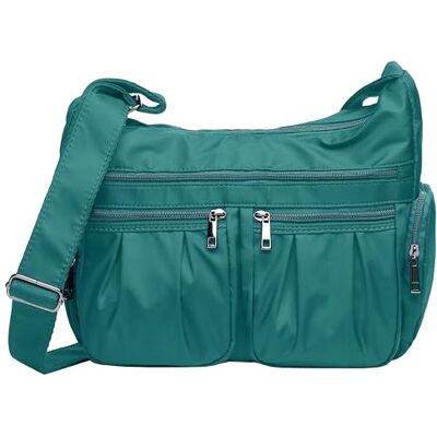 VOLGANIK ROCK Dam axelväska RFID rymlig crossbody handväska lätt fickbok damer hobbo mode tygväska topphandtag skolväska, Sjöblå – standard VOLGANIK ROCK Dam axelväska RFID rymlig crossbody handväska lätt fickbok damer hobbo mode tygväska topphandtag skolväska, Sjöblå – standard