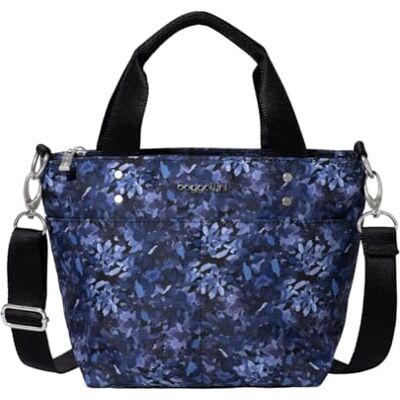 Baggallini minibärväska för kvinnor, indigo kronblad, Einheitsgröße Baggallini minibärväska för kvinnor, indigo kronblad, Einheitsgröße
