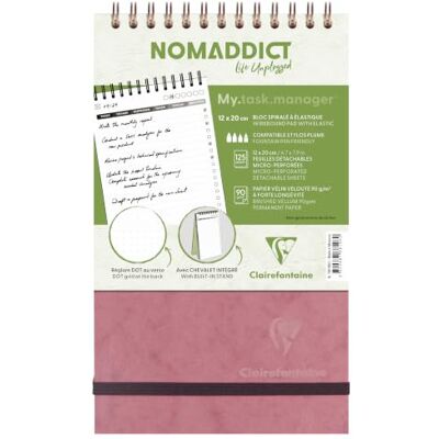 Clairefontaine 786196C Age Bag My.Task Manager bloc reliure intégrale à élastique 12x20cm 250p détach. préimprimées rose antique Clairefontaine 786196C Age Bag My.Task Manager bloc reliure intégrale à élastique 12x20cm 250p détach. préimprimées rose antique