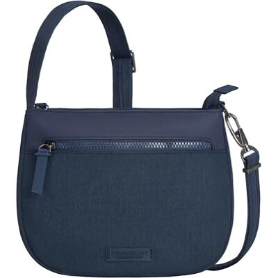 Travelon Unisex Metro Stöldskydd Sadel Crossbody, Marinblå Heather, Marinblå ljung Travelon Unisex Metro Stöldskydd Sadel Crossbody, Marinblå Heather, Marinblå ljung