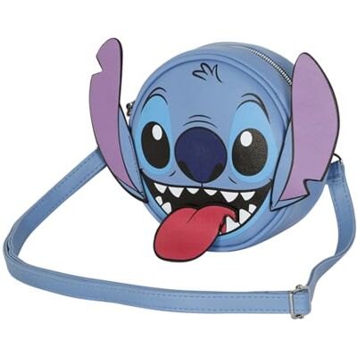 Disney Lilo och Stitch tung-rund axelväska, blå, 18,5 x 18,5 cm, BLÅ, En storlek, Rund axelväska tunga Disney Lilo och Stitch tung-rund axelväska, blå, 18,5 x 18,5 cm, BLÅ, En storlek, Rund axelväska tunga