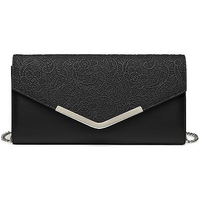 Miss Lulu damhandväska eleganta kuvertväskor för kvinnor mini crossbody väska för kvinnor, kan rymma 21 cm surfplatta, lämplig för fest, bröllop, bankett, present, Svartspets, Small Miss Lulu damhandväska eleganta kuvertväskor för kvinnor mini crossbody väska för kvinnor, kan rymma 21 cm surfplatta, lämplig för fest, bröllop, bankett, present, Svartspets, Small