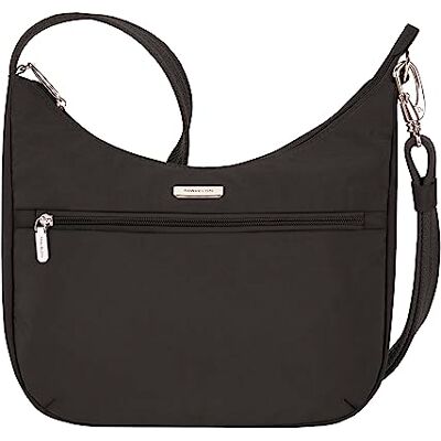 Travelon Unisex Essentials Crossbody, Hobo, Svart, En storlek, Stöldskydd Essentials East/West hobo-väska Travelon Unisex Essentials Crossbody, Hobo, Svart, En storlek, Stöldskydd Essentials East/West hobo-väska