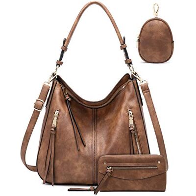 lapsting hobo-väskor för kvinnor handväskor handväska damer boho axelväska crossbody plånböcker fuskläder, B – 15 tum brun – guld hårdvara, 3PCS 14inch-18inch lapsting hobo-väskor för kvinnor handväskor handväska damer boho axelväska crossbody plånböcker fuskläder, B – 15 tum brun – guld hårdvara, 3PCS 14inch-18inch