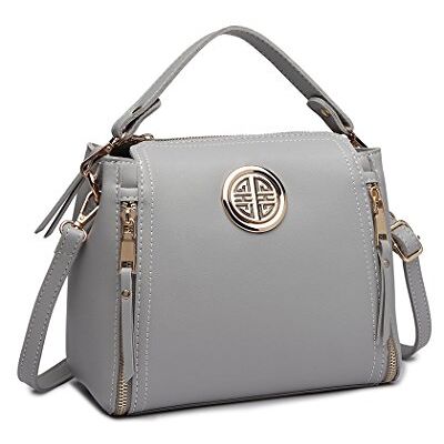 Miss Lulu damhandväskor PU-läder casual resor damer topphandtag crossbody axel messengerväska liten tygväska ljus gyllene hårdvara, Grå, 9.8 x 4.3 x 8.7 inches, Cross-Body Väskor Miss Lulu damhandväskor PU-läder casual resor damer topphandtag crossbody axel messengerväska liten tygväska ljus gyllene hårdvara, Grå, 9.8 x 4.3 x 8.7 inches, Cross-Body Väskor