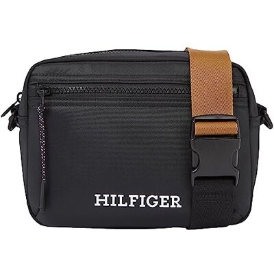 Tommy Hilfiger Monotype Reporter väska för män, svart, Svart, one size Tommy Hilfiger Monotype Reporter väska för män, svart, Svart, one size