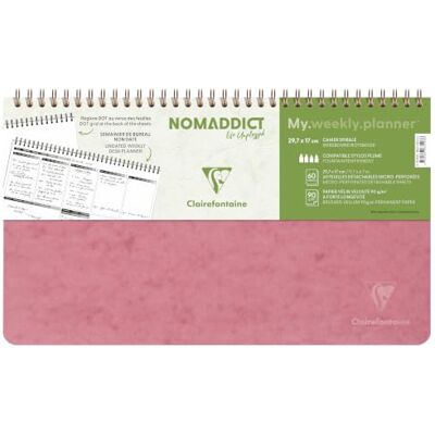 Clairefontaine 783496C Age Bag My.Weekly Planner cahier reliure intégrale 29,7x17cm 120p détach. préimprimées rose antique Clairefontaine 783496C Age Bag My.Weekly Planner cahier reliure intégrale 29,7x17cm 120p détach. préimprimées rose antique