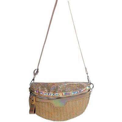 WILBERS & WILBERS 48973 – Crossbody Bag med glitter, handväska strass, tillbehör för festival, karneval, disko, 80-tals outfit WILBERS & WILBERS 48973 – Crossbody Bag med glitter, handväska strass, tillbehör för festival, karneval, disko, 80-tals outfit