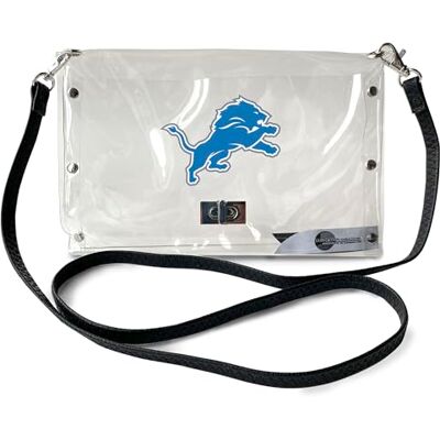 Little Earth Productions Littlearth Dam NFL Detroit Lions genomskinlig kuvertväska med svart moderem, klar, 25,4 cm x 16,5 cm x 1,3 cm, 301312-lejon rem Little Earth Productions Littlearth Dam NFL Detroit Lions genomskinlig kuvertväska med svart moderem, klar, 25,4 cm x 16,5 cm x 1,3 cm, 301312-lejon rem