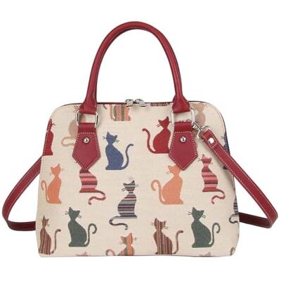 Signare Tapestry Hand Axelväska Cross Body Purses Handväska Satchel Bag for Women In Pet Cat Design CONV-CHEKY Signare Tapestry Hand Axelväska Cross Body Purses Handväska Satchel Bag for Women In Pet Cat Design CONV-CHEKY