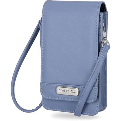 NAUTICA Catalina vegan läder RFID kvinnors crossbody mobiltelefon handväska hållare plånbok, Marin NAUTICA Catalina vegan läder RFID kvinnors crossbody mobiltelefon handväska hållare plånbok, Marin