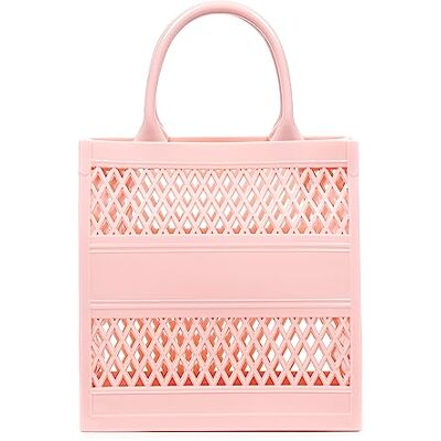 FIRENZE ARTEGIANI Libelulla. Shopper väska korg silikon hård 19x10x20 cm. Färg: Ljusrosa, Ljusrosa, Utility FIRENZE ARTEGIANI Libelulla. Shopper väska korg silikon hård 19x10x20 cm. Färg: Ljusrosa, Ljusrosa, Utility